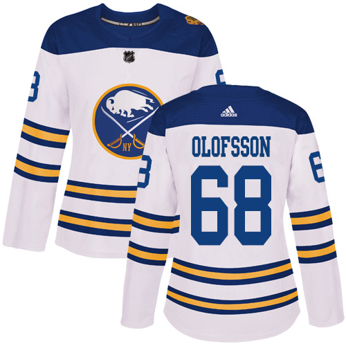Adidas Sabres #68 Victor Olofsson White Authentic 2018 Winter Classic Women's Stitched NHL Jersey